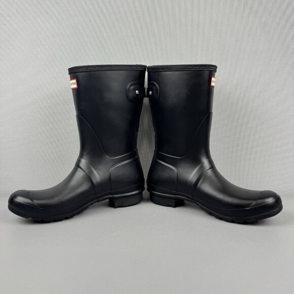 Hunter Original Back Adjustable Short Rain Boots Womens 9 Matte Black WFS1013RMA - Picture 5 of 11